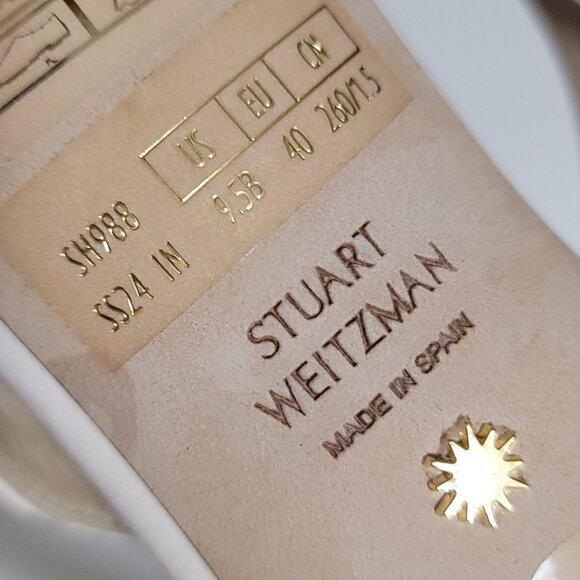 NEW Stuart Weitzman Oasis 50 Block Sandals Womens 9.5 Ivory Neutral Luxury Chic - Picture 9 of 11